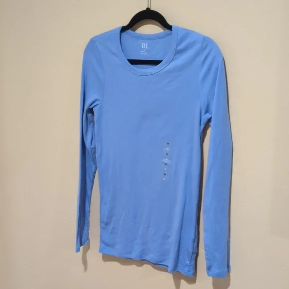 GAP Women Blue Long Sleeve Tee T Shirt Top Medium NWT - Picture 3 of 6